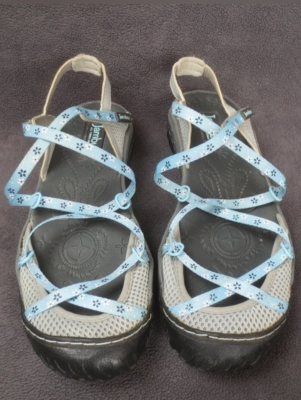 Jambu Sandal Womens 7.5 Blue All Terra Design Strappy Outdoor Walking Comfort